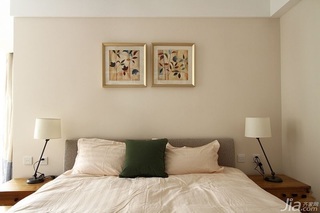 混搭风格公寓时尚原木色100平米卧室卧室背景墙床效果图