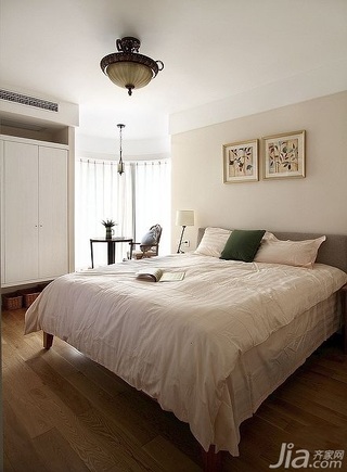 混搭风格公寓时尚原木色100平米卧室卧室背景墙床效果图