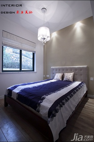 混搭风格别墅时尚富裕型140平米以上卧室床图片