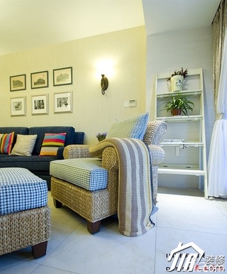 四房小清新暖色调富裕型140平米以上客厅沙发效果图