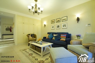 四房小清新暖色调富裕型140平米以上客厅照片墙沙发图片