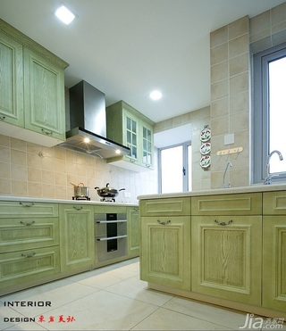 四房小清新暖色调富裕型140平米以上厨房橱柜定制
