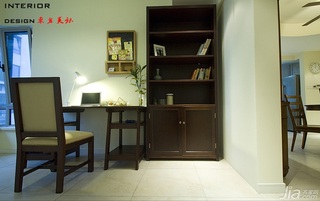 四房小清新暖色调富裕型140平米以上书房书桌图片