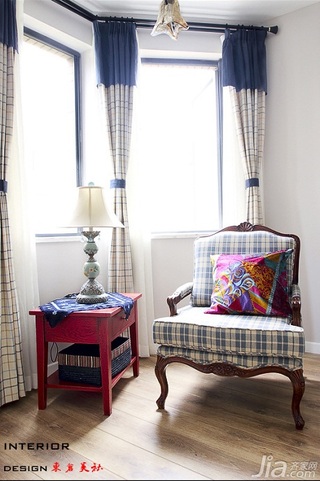 混搭风格公寓古典暖色调富裕型140平米以上卧室窗帘图片