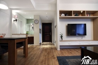 简约风格公寓温馨暖色调富裕型80平米客厅电视柜图片