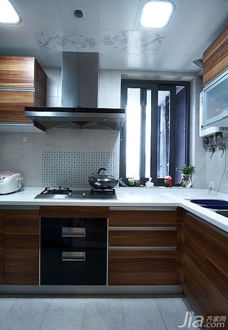 简约风格公寓温馨暖色调富裕型80平米厨房橱柜订做