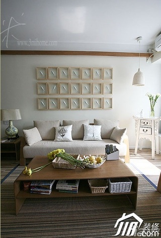 三米设计简约风格公寓经济型120平米客厅沙发背景墙沙发图片