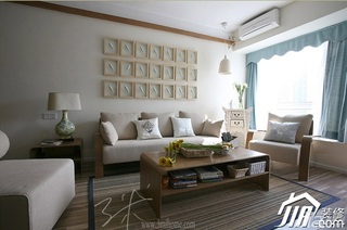 三米设计简约风格公寓小清新经济型120平米客厅沙发背景墙沙发图片