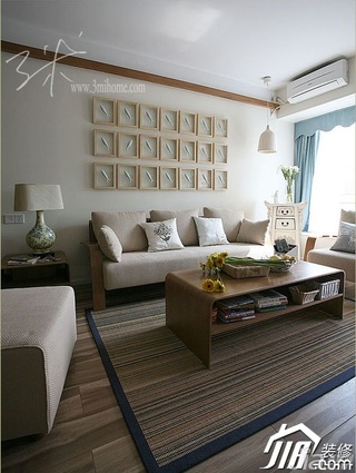 三米设计简约风格公寓经济型120平米客厅沙发效果图