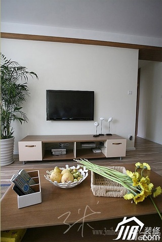 三米设计简约风格公寓经济型120平米客厅茶几效果图