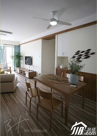 三米设计简约风格公寓经济型120平米餐厅餐厅背景墙餐桌图片