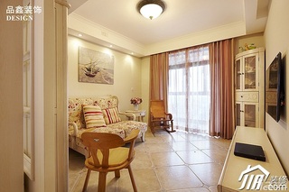 田园风格公寓小清新米色富裕型客厅窗帘图片