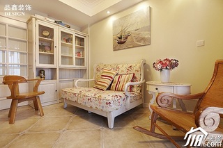 田园风格公寓小清新米色富裕型客厅沙发图片