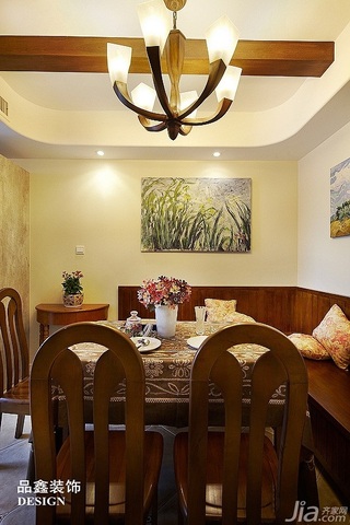田园风格公寓小清新米色富裕型餐厅餐桌效果图