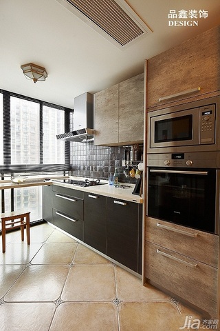 田园风格公寓小清新米色富裕型厨房装潢