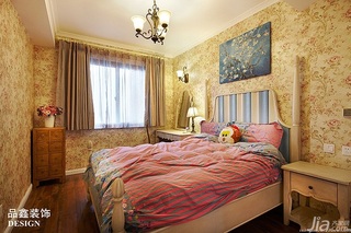 田园风格公寓小清新米色富裕型卧室床效果图