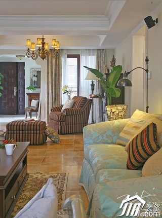 三米设计欧式风格三居室豪华型130平米客厅沙发效果图