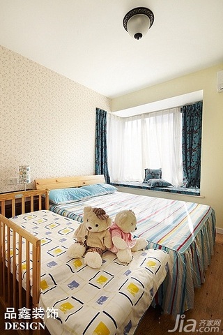 地中海风格公寓富裕型卧室飘窗儿童床效果图