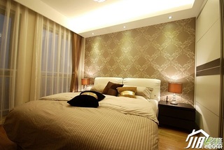 简约风格跃层富裕型卧室卧室背景墙床效果图