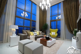loft风格跃层富裕型客厅窗帘图片