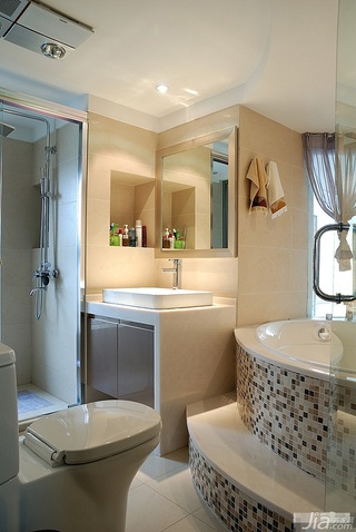 loft风格跃层富裕型卫生间洗手台效果图