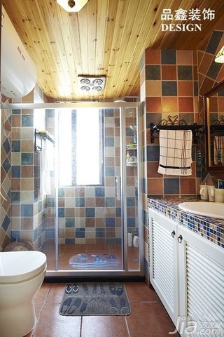 地中海风格三居室暖色调130平米卫生间浴室柜图片