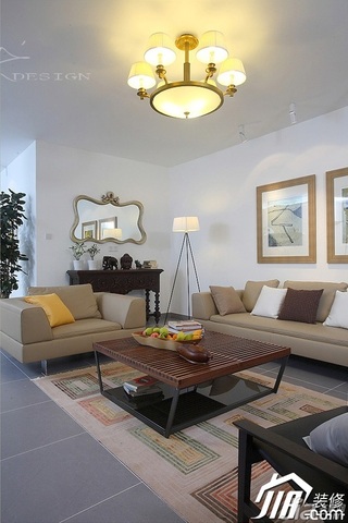 三米设计简约风格公寓经济型130平米客厅沙发效果图