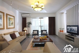 三米设计简约风格公寓经济型130平米客厅窗帘图片