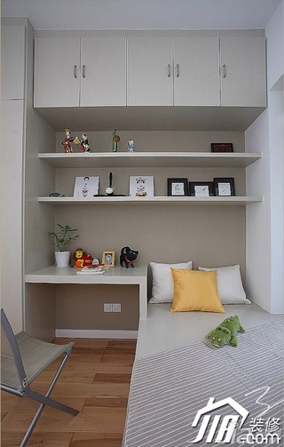 三米设计简约风格公寓经济型130平米卧室卧室背景墙效果图