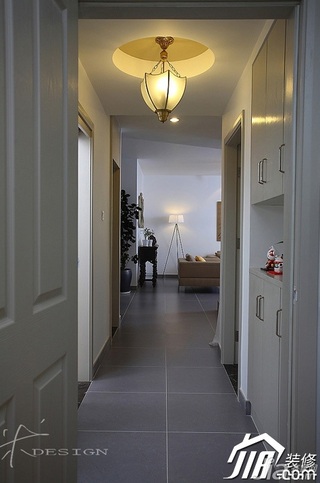 三米设计简约风格公寓经济型130平米过道灯具效果图