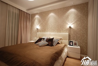 简约风格三居室富裕型卧室壁纸效果图