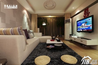 简约风格公寓时尚米色富裕型客厅沙发效果图