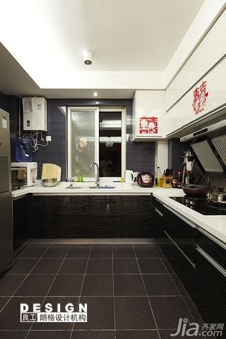 简约风格公寓时尚米色富裕型厨房橱柜设计图