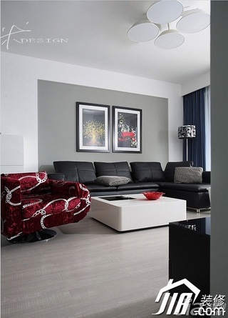 三米设计简约风格公寓经济型110平米客厅沙发背景墙窗帘图片