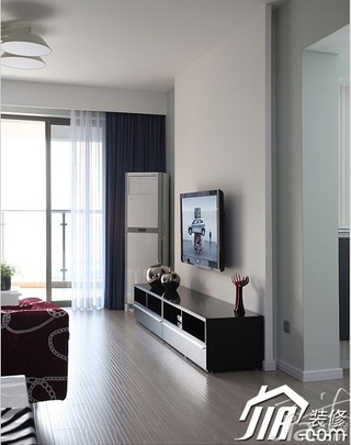 三米设计简约风格公寓经济型110平米客厅窗帘图片