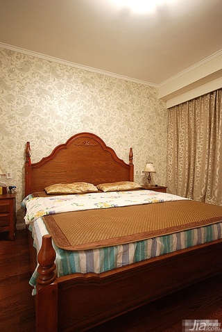 美式乡村风格二居室富裕型卧室壁纸图片