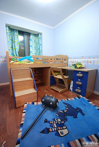 美式乡村风格二居室富裕型儿童房儿童床效果图