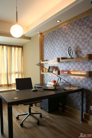 简约风格公寓时尚原木色富裕型书房书桌图片