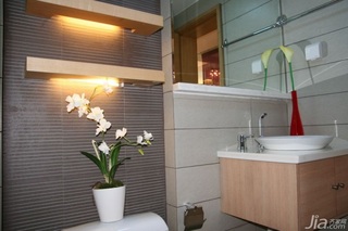 简约风格公寓时尚原木色富裕型卫生间洗手台效果图