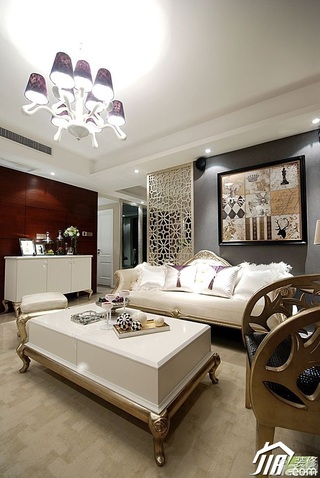欧式风格三居室奢华豪华型客厅沙发背景墙沙发效果图