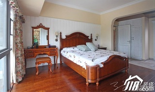 三米设计三居室富裕型130平米卧室卧室背景墙床图片