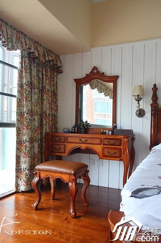 三米设计三居室富裕型130平米卧室窗帘效果图