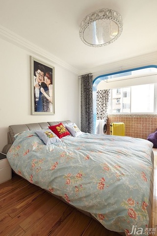 公寓小清新富裕型60平米卧室床图片
