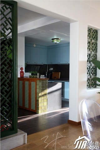 三米设计东南亚风格三居室富裕型厨房隔断装修图片