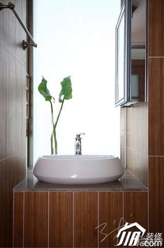 三米设计东南亚风格三居室富裕型洗手台图片