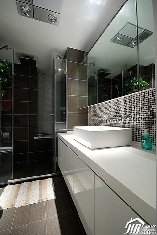 简约风格三居室富裕型卫生间设计