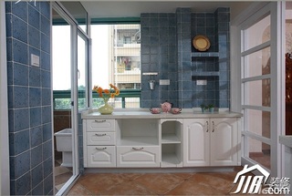 三米设计美式乡村风格富裕型120平米厨房橱柜定做