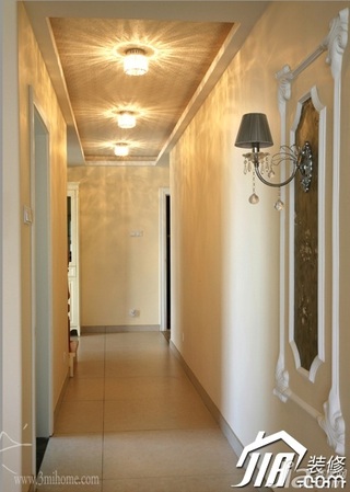 三米设计欧式风格公寓富裕型120平米过道灯具效果图