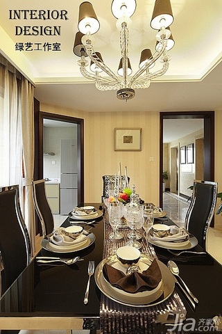别墅古典米色豪华型140平米以上餐厅餐桌效果图