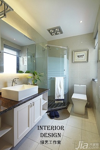 别墅古典米色豪华型140平米以上卫生间浴室柜效果图
